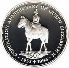 50 Pence - Elizabeth II (Coronation Jubilee; silver type)