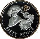 50 Pence - Elizabeth II (Queen Elizabeth and floral wreath)