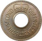 ½ Penny - Elizabeth II