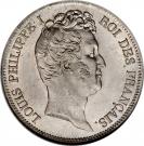 5 Francs - Louis-Philippe (with I - relief edge)
