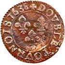 Double Tournois - Louis XIII (La Rochelle mint; 13th type)