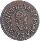 Denier Tournois - Louis XIII (Nantes; 1st type)