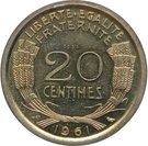 20 centimes 1961 (essai de Cochet)