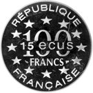 100 Francs / 15 ECUs (The Parthenon)