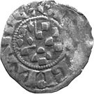 Denier - Arthur II (shield of Dreux with a Britanny quarter)