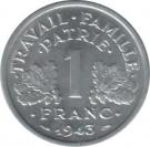 1 Franc (Vichy French State - light type)