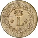 1 Décime - Louis XVIII (au L couronné, lourde)