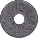 10 Centimes (Vichy French State; large issue)
