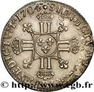 ¼ Écu - Louis XIV (2nd type)