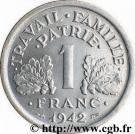 1 Franc (Vichy French State - heavy type)