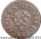Double Tournois - Louis XIII (Riom mint; 3rd type)