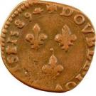 Double Tournois - Henri III (La Rochelle mint; 3rd type)