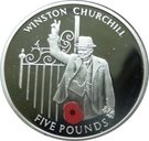 5 Pounds - Elizabeth II (Winston Churchill-Coloured Poppy)