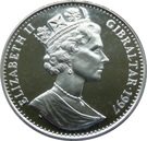 1 Crown - Elizabeth II (Golden Wedding-Queen with cheering crowd)