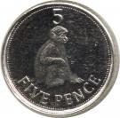 5 Pence - Elizabeth II (3rd portrait)