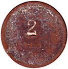 2 Centavos (counterstamped - Type 3)