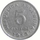 5 Centavos (larger head; smooth edge)