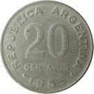 20 Centavos (smaller head, smooth edge)