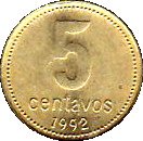 5 Centavos (reeded edge)