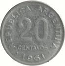 20 Centavos (reeded edge)