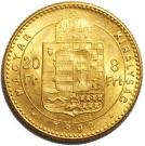 20 Francs / 8 Forint - I. Ferenc József (Franz Joseph I; 1848/1867-1916)