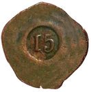 15 Réis - Maria II (Countermarked Coinage)