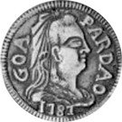 Pardau - Maria I (Widow veil, Goa mint)