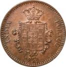 ¼ Tanga "15 Réis" – Luíz I (Mumbai mint)