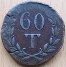 60 Réis / 1 Tanga - Maria II (Goa Mint)