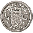 ¼ Gulden - Wilhelmina (small type)