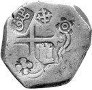 ½ Real Batu - Philip IV (Countermark on Mexico Cob 4 Reales)