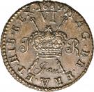 6 Pence - James II (Gun Money Large Coinage)