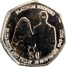 50 Pence - Elizabeth II (Groom and bride with bouquet)