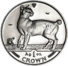 1 Crown - Elizabeth II (Japanese Bobtail Cat; Silver Proof Issue)