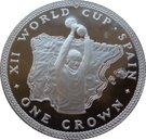 1 Crown - Elizabeth II (World Cup - Holding the Trophy aloft)