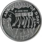 1 Crown - Elizabeth II (4th portrait; D-Day - Silver Proof Issue)