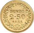 2 ½ Scudi - Gregory XVI