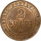 2 Soldi / 10 Centesimi - Pius IX