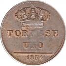 1 Tornese - Ferdinando II