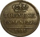 1½ Tornese - Ferdinando II