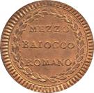 ½ Baiocco - Pius VI (1st type: oval shield)