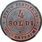 4 Soldi / 20 Centesimi - Pius IX