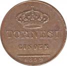5 Tornesi - Ferdinando II