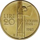 20 Lire - Vittorio Emanuele III (Fascism Anniversary)