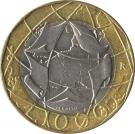 1000 Lire (European Union; Reunited Germany Map)