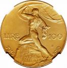 100 Lire - Vittorio Emanuele III (Anniversary of Reign)